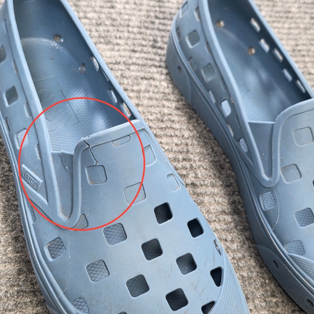 Vans Trek Slip-On Slate Blue Water Shoes Men's Size 9 Checkerboard Cutout - Picture 7 of 10